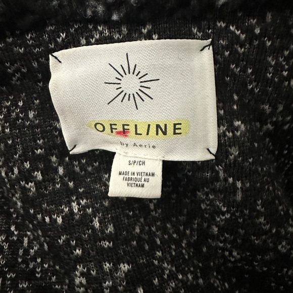 Offline by Aerie Womens Black & Grey Speckled Sherpa Jacket Size Small - Picture 6 of 9